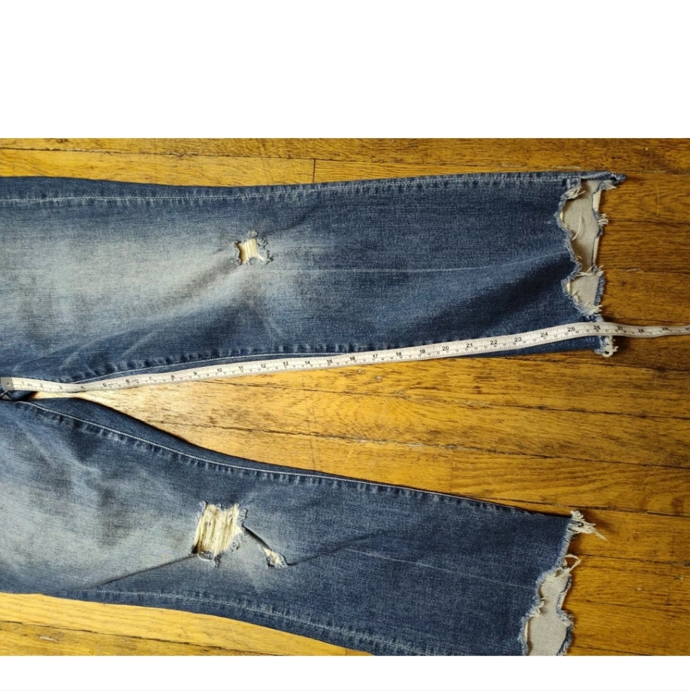 Mother Blue Denim Jeans NWT Medium Wash The Insider Crop Step Chew Women's 33 - Picture 14 of 16